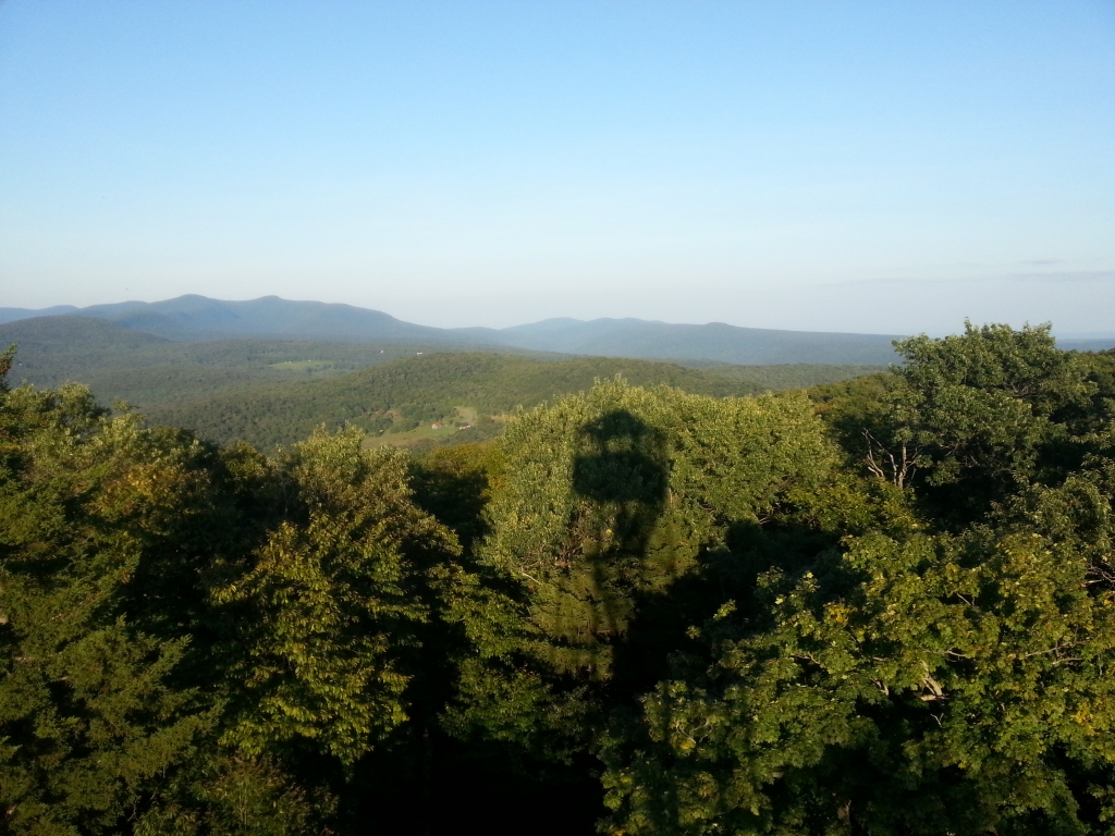 Red Hill hikers tower shadow