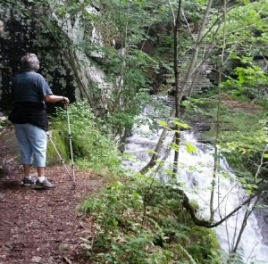 leki-poles-at-russell-brook-waterfall