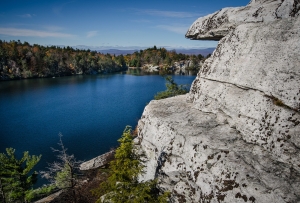 Rock ledges over Lake Minnewaska Photo by NORA SCARLETT